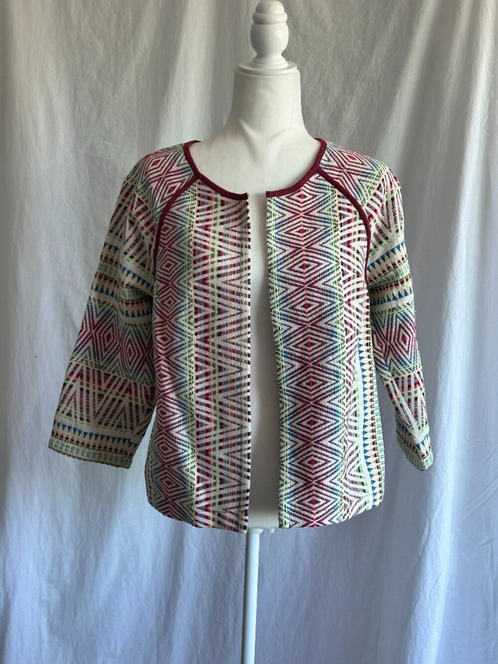 Kut from the Kloth Multicolor Woven Raglan Bracelet Sleeve Jacket Womens Sz M